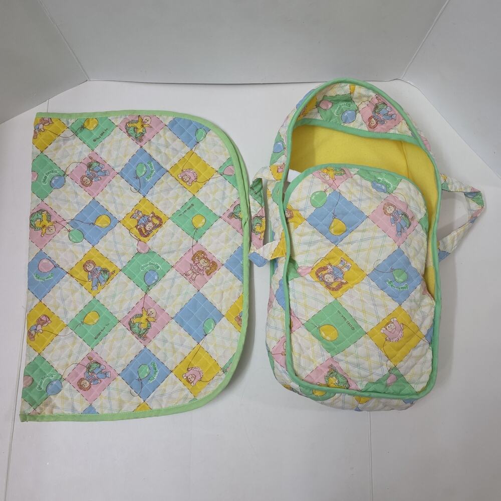 1983 Cabbage Patch Kids Doll Soft Travel Bed Quilted Baby Doll Carrier Bassinet